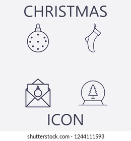 Christmas icon set.Vector illustration