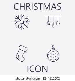 Christmas icon set.Vector illustration