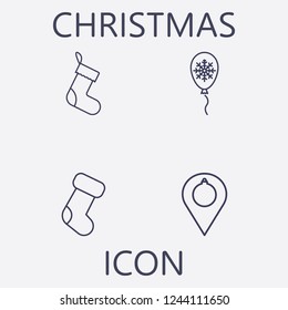 Christmas icon set.Vector illustration