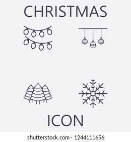 Christmas icon set.Vector illustration