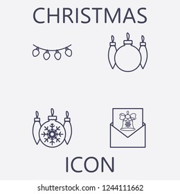 Christmas icon set.Vector illustration