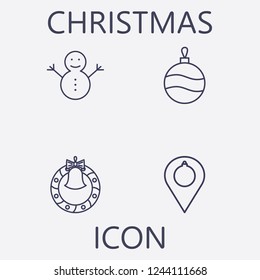 Christmas icon set.Vector illustration