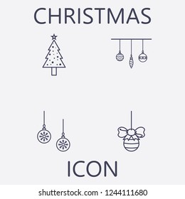 Christmas icon set.Vector illustration
