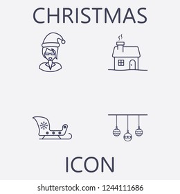 Christmas icon set.Vector illustration