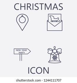 Christmas icon set.Vector illustration