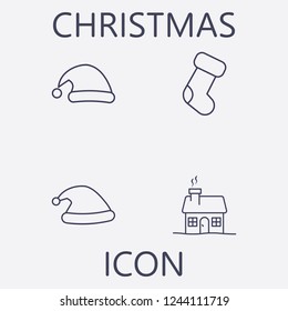Christmas icon set.Vector illustration