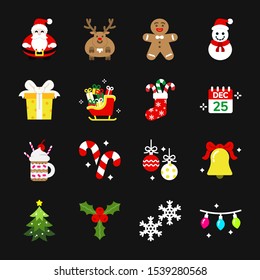 Christmas icon set,Vector and Illustration.