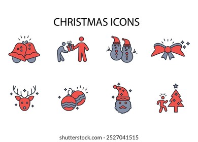 Christmas icon set.vector.Editable stroke.linear style sign for use web design,logo.Symbol illustration.