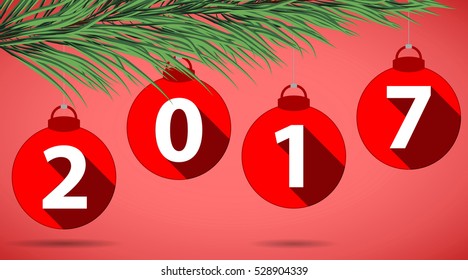 Christmas icon of a silhouette of the digits of the date of the year on a pink background