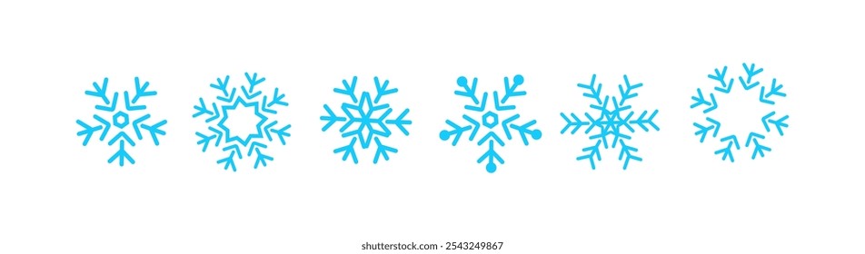 Christmas icon. Snowflake set background. Snowflake collection. Frost background. Vector illustration