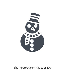 Christmas Icon Solid Snowman silhouette