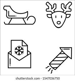 Christmas icon or symbol set. Vector isolated illustration.