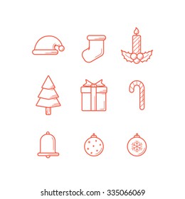 Diseño de línea delgada de icono navideño