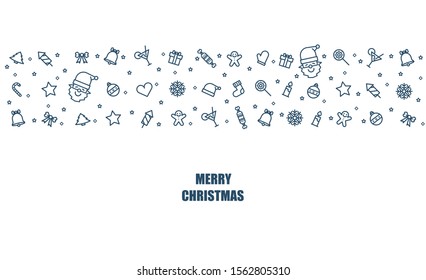 Christmas icon thin line style flat vector design background.