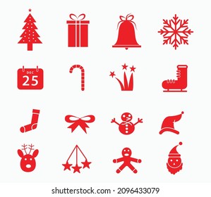 Christmas icon vector flat style illustration