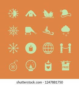 christmas icon. christmas vector icons set free gifts, man riding sleigh, velvet and candle heart