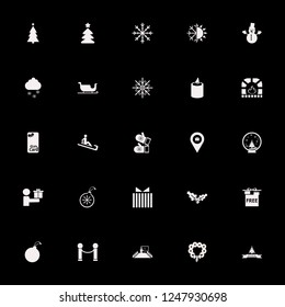 christmas icon. christmas vector icons set snowman, snow globe, candle and man riding sleigh