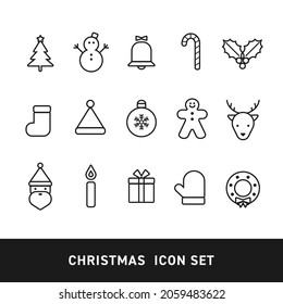 conjunto de ilustraciones vectoriales de iconos de Navidad