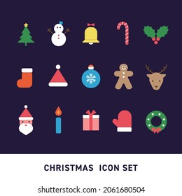 conjunto de ilustraciones vectoriales de iconos de Navidad