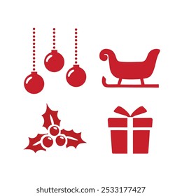 Icono de Navidades. Imagen de Vector. Día de las Navidades