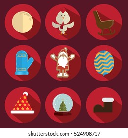 Christmas icon vector red background