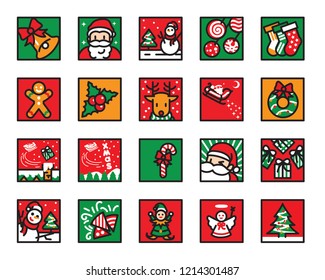 Christmas icon vector set.