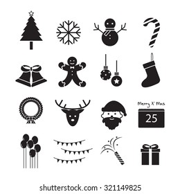 Christmas icon, vector set