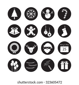 Christmas icon, vector set