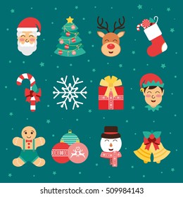 Christmas icon vector set 