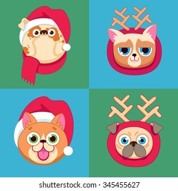 Christmas icons with animals