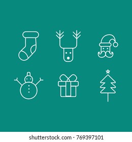 Christmas Icons with blue Background
