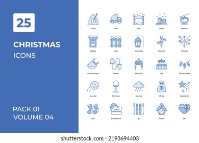 Christmas icons collection. Set contains such Icons as banners, bow, candy, celebration, Christmas, and more 
