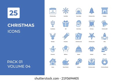 Christmas icons collection. Set contains such Icons as banners, bow, candy, celebration, Christmas, and more 
