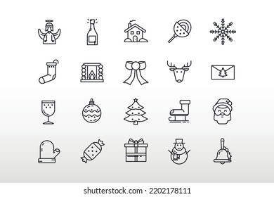 Christmas Icons Collection set includes the objects for website and user interface