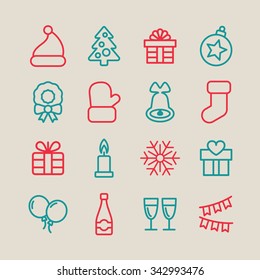 Christmas Icons. Christmas Decoration. Holiday Icons. 