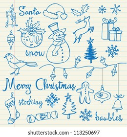 Christmas icons doodles sketchbook