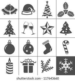 Christmas Icons. Each icon is a single object (compound path). Simplus series