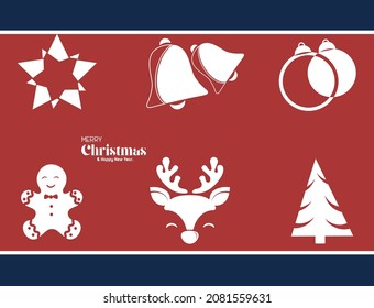 Iconos de Navidad. Elegante paquete vectorial.