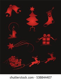 Christmas Icons and Elements. Calligraphy Design. Vector. Eps10
