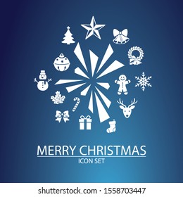 christmas icons elements circle background