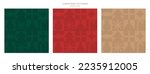 Christmas icons elements with geometric seamless pattern. Web banner, poster, brochure, background, wallpaper. Holiday season, Contemporary abstract design. Modern style. Flat vector illustration.