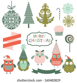 Christmas icons, elements and illustrations