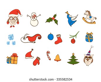 Christmas icons, elements and illustrations