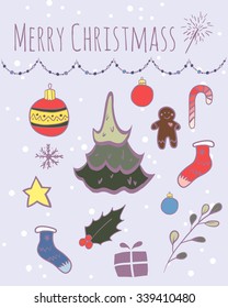 Christmas icons, elements and illustrations