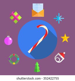 Christmas icons, elements and illustrations. Festive symbols