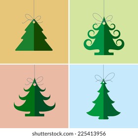 Christmas icons, elements and illustrations. Christmas Greeting Card. Christmas tree. 