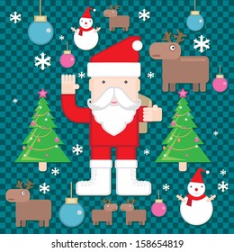Christmas icons elements and pattern illustrations