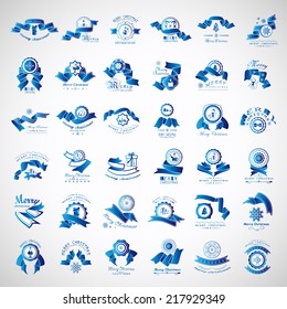 Christmas Icons And Elements Set - Isolated On Gray Background - Vector Illustration, Graphic Design Editable For Your Design