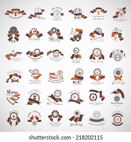 Christmas Icons And Elements Set - Isolated On Gray Background - Vector Illustration, Graphic Design Editable For Your Design