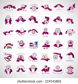 Christmas Icons And Elements Set - Isolated On Gray Background - Vector Illustration, Graphic Design Editable For Your Design